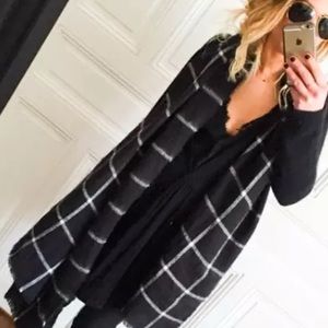 Zara black plaid scarf